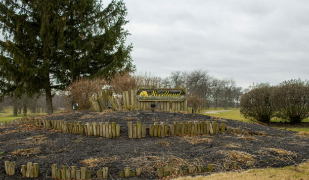 Woodland golf club entrance sign