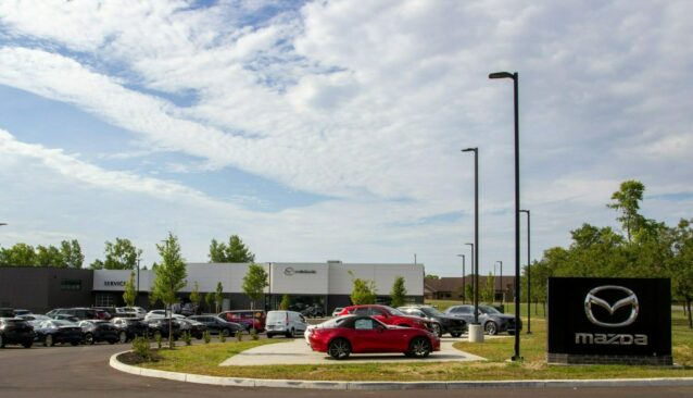 View of Mazda Dayton building from Lyons Ridge Dr.